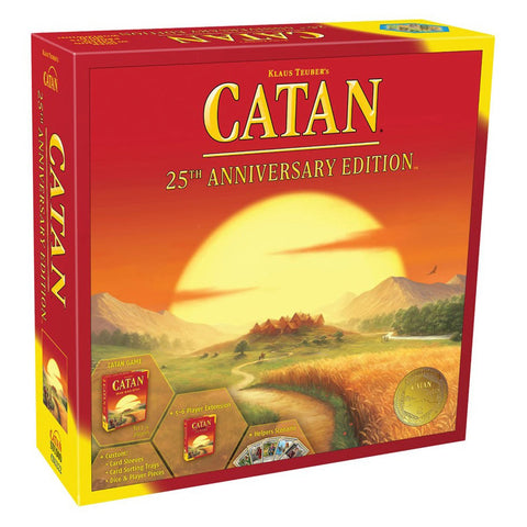 catan 25th anniversary edition front cover rollers board games store